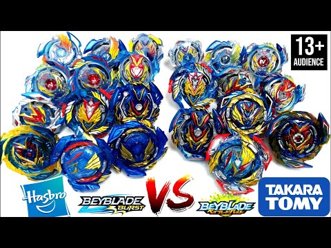 (13+) BRANDS BATTLE: All Valtryek Beys VS All Valkyrie Beys - Hasbro vs Takara Tomy - Beyblade Burst