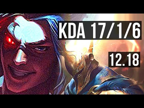 KAYN vs PANTHEON (JNG) | 17/1/6, Quadra, 2.6M mastery, Legendary, 1700+ games | KR Master | 12.18