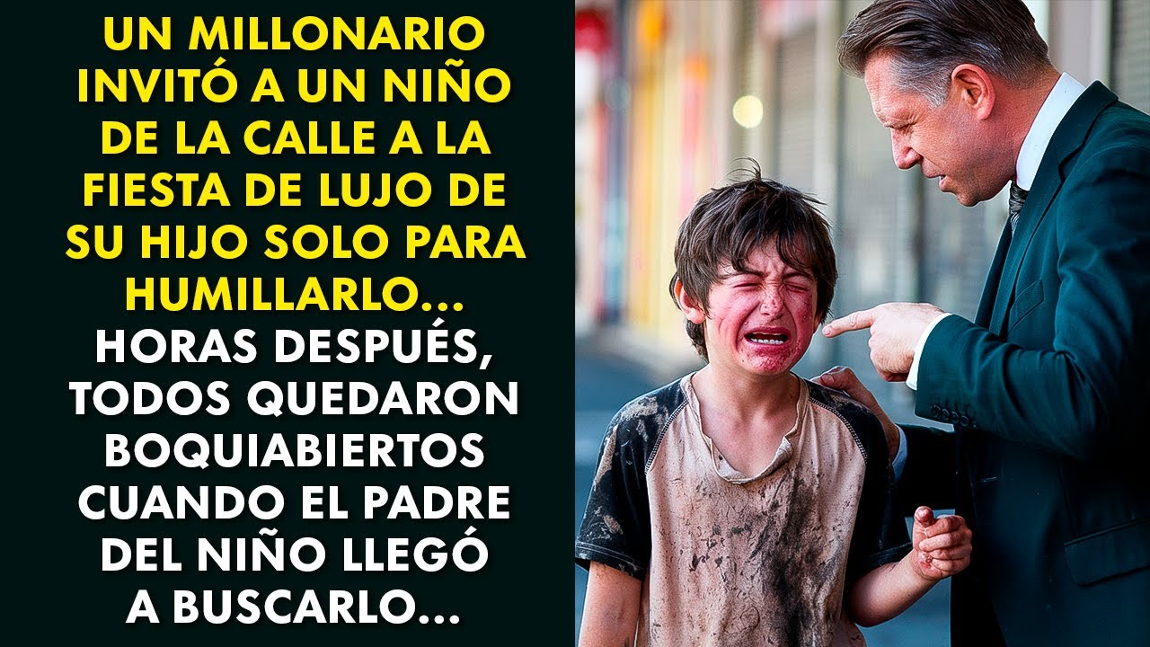 MILLONARIO INVITÓ A UN NIÑO DE LA CALLE A LA FIESTA DE LUJO DE SU HIJO SOLO PARA HUMILLARLO...