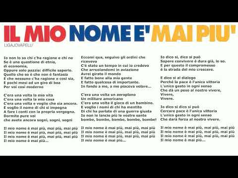 LIGAJOVAPELU' - Il mio nome è mai più (1999) TESTO
