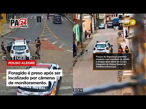 Vídeo: Foragido é preso após ser localizado por câmeras de monitoramento.