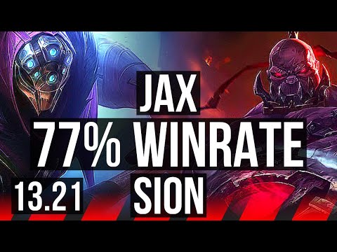 JAX vs SION (TOP) | 77% winrate, 15/2/8, 6 solo kills, Legendary | EUW Master | 13.21
