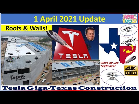 Tesla Gigafactory Texas 1 April 2021 Cyber Truck & Model Y Factory Construction Update (08:30AM)