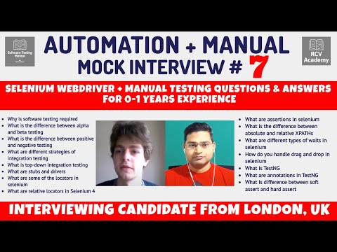 Automation Manual Testing Interview for 0 1 Years Automation Testing Mock Interview