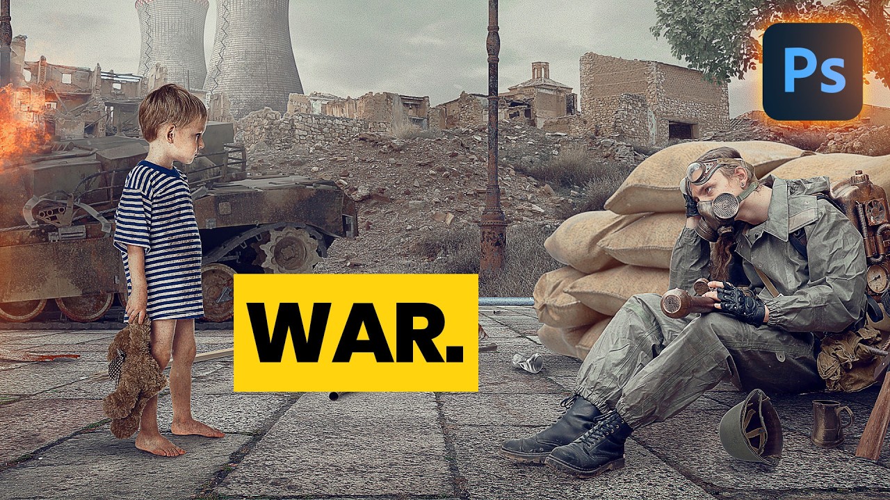 Cinematic War Scene In Photoshop — Full Compositing Tutorial
