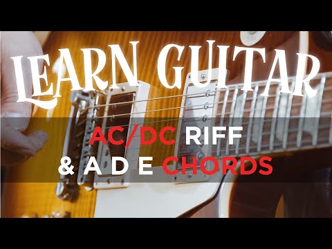 Learn the Guitar: AC/DC Style Riff with A, D, E Chords (Episode 9)