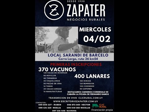 4/2/2026 Feria Mensual - Local Sarandi de Barceló -  Escritorio Zapater | Clic Rural