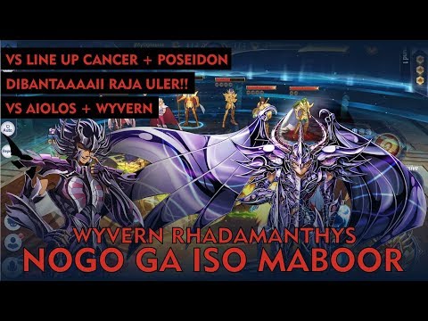 Line Up Wyvern Radhamanthys VS Cancer Deathmask - Saint Seiya Awakening