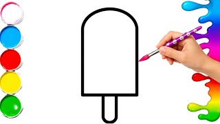 🍦Ice Cream Drawing For Kids I How To Draw 🌈 Ice Cream | Step by Step Tutorial