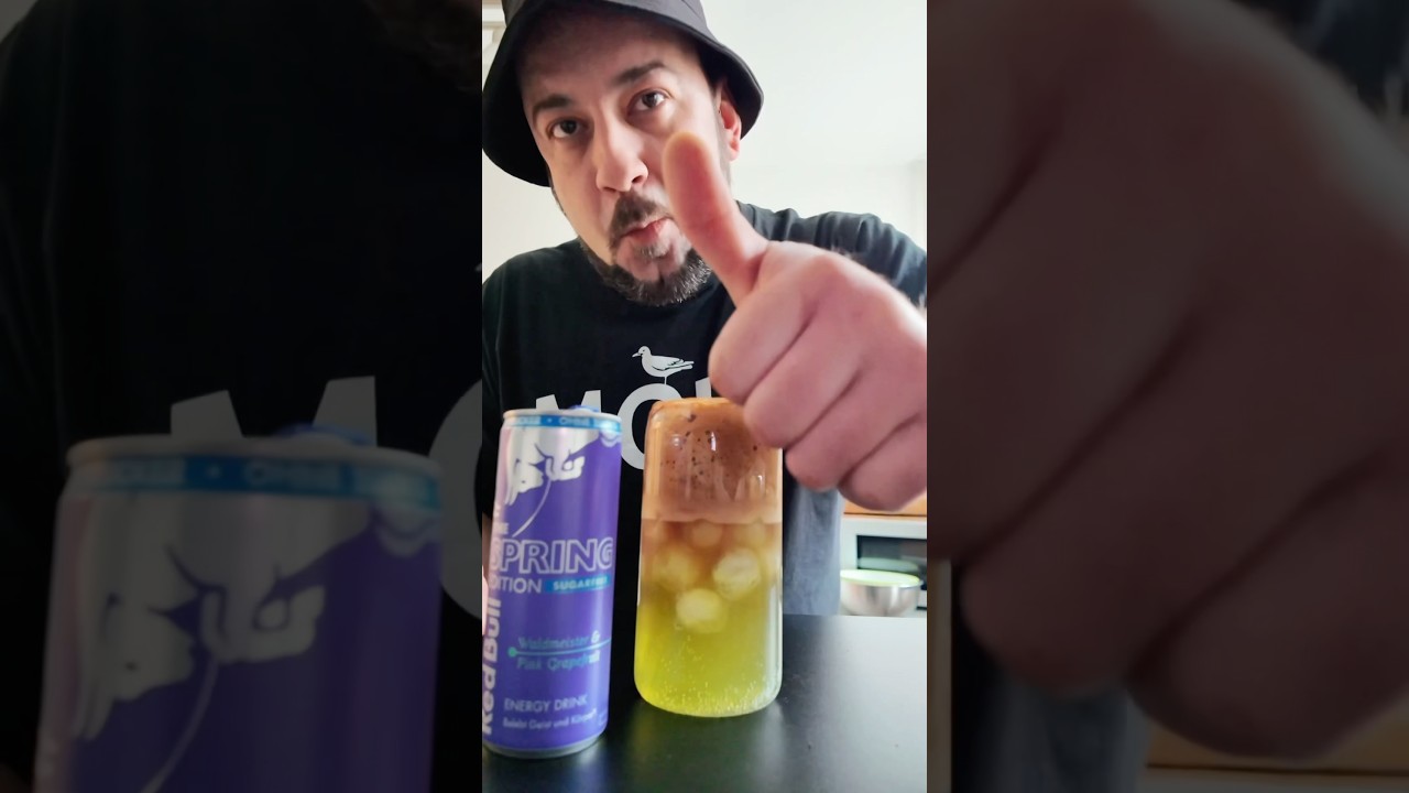 Red Bull Energy Drink Spring Edition Waldmeister iced caffe #shorts #icedcoffee