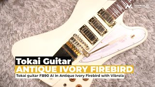 Video thumbnail for Tokai Guitar FB90 AI in Antique Ivory Firebird with Vibrola by Nafiri Music Jakarta