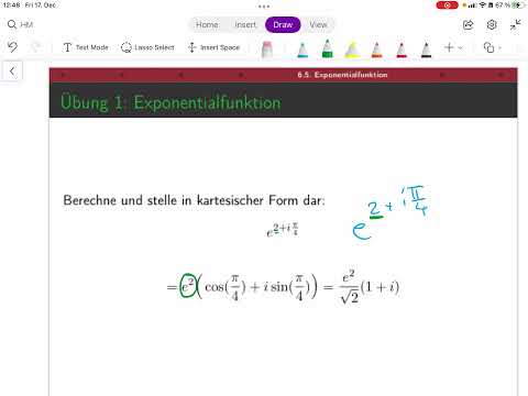 Mathematik 1 (lecture 29A) - komplexe Exponentialfunktion