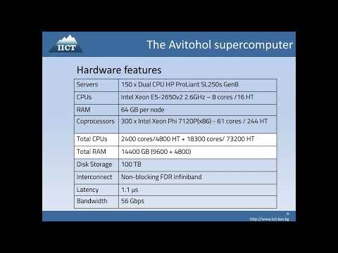 Overview of Avitohol supercomputer and demonstration of application execution