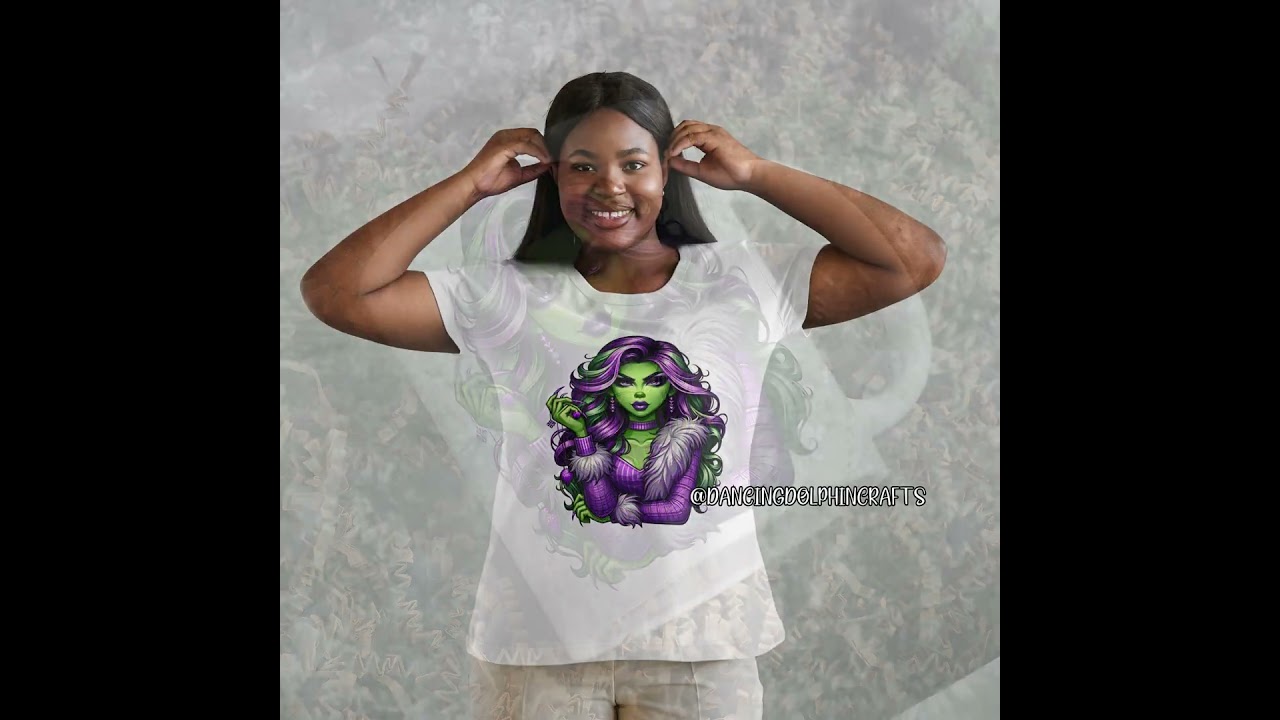 Emerald Elegance: Chic Lady in Green - Sublimation Design