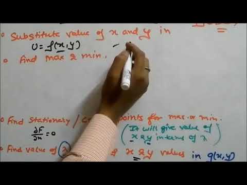 Lagrange's method of Undetermined Multipliers II Maxima and Minima Subjected to Condition Video