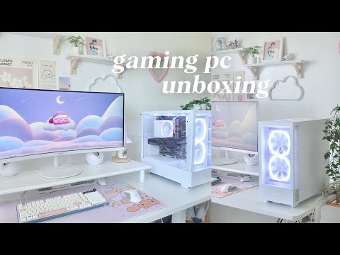unboxing my gaming PC 🌸☁️ desk setup | nzxt player one prime, rtx 4060Ti
