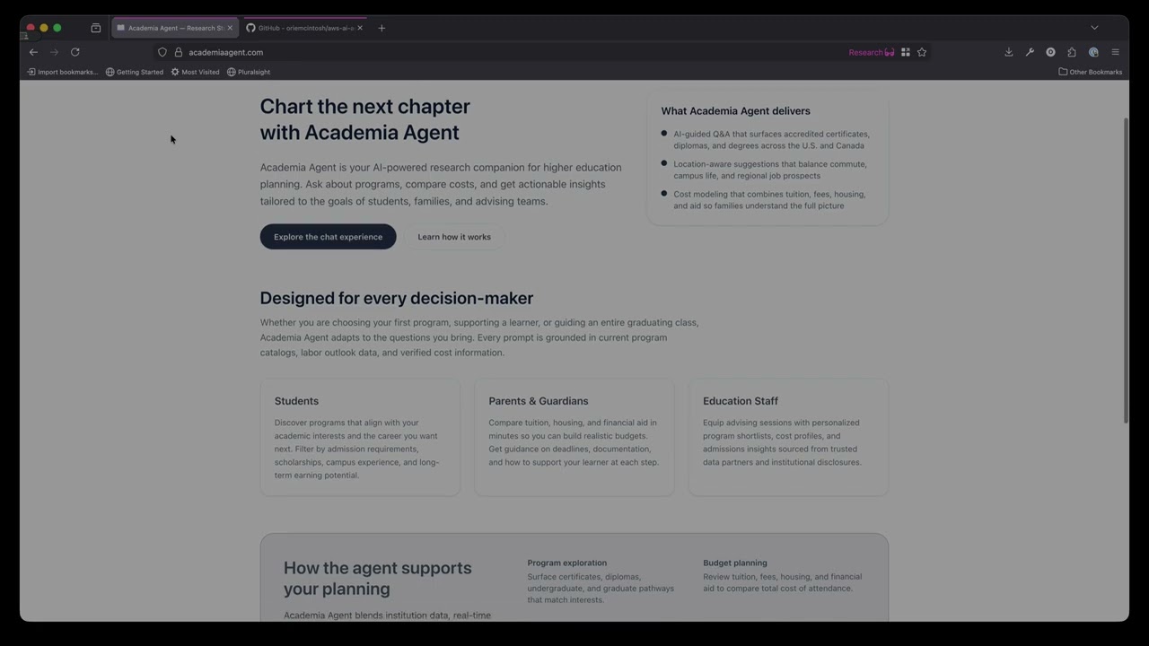 AWS AI Agent Global Hackathon - Academia Agent
