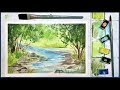 Easy Beginner Landscape in Watercolor: Summer Stream
