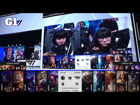 IG vs T1 - Game 1 | S15 LoL Worlds 2025 Play-Ins | T1 vs Invictus Gaming G1 Full