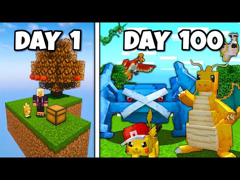 I Spent 100 Days in Minecraft Pokemon SkyBlock! [ Cobblemon ]