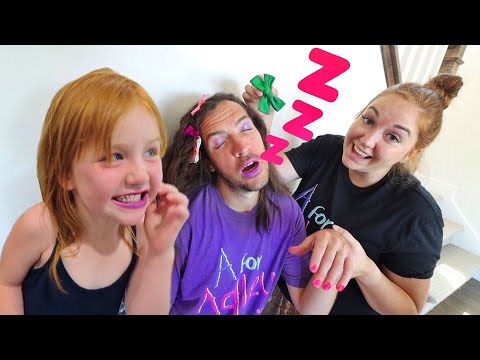 SLEEPiNG DAD MAKEOVER 💅 Dad Won’t Wakeup so Adley & Mom Helps with morning get ready spa routine