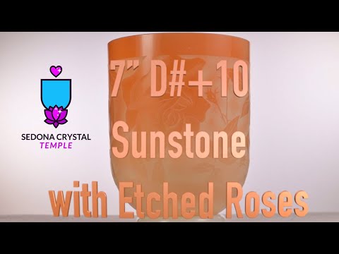 Sunstone with etched Roses | Alchemy Crystal singing bowl