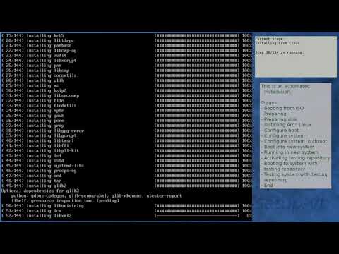 Arch Linux installation recording to kernel 5.14.13-arch1-1 (testing)