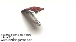 Kožená spona do vlasů - Knoflíčky