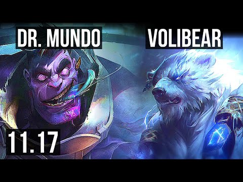 DR. MUNDO vs VOLIBEAR (JUNGLE) | 9/1/6, Rank 12 Mundo | EUW Challenger | v11.17