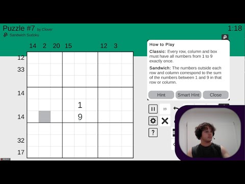 Solving the "Cracking the Cryptic" Puzzle #7 - Sandwich Sudoku