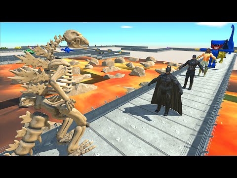 GODZILLA SKELETON LAVA DEATH RUN - Animal Revolt Battle Simulator