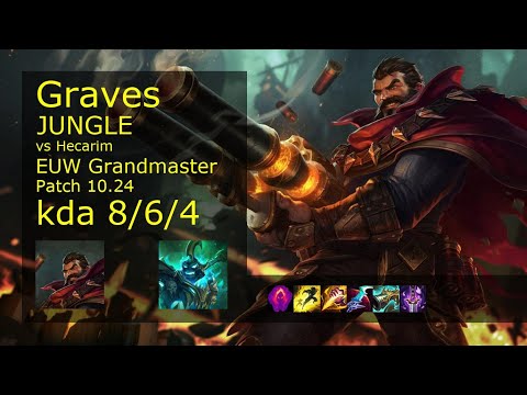 Graves Jungle vs Hecarim - EUW Grandmaster 8/6/4 Patch 10.24 Gameplay