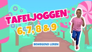 TAFELJOGGEN GAME | Tafels oefenen van 6, 7, 8 & 9 | Bewegend Leren | Rekenen groep 5 | Hee Hoo