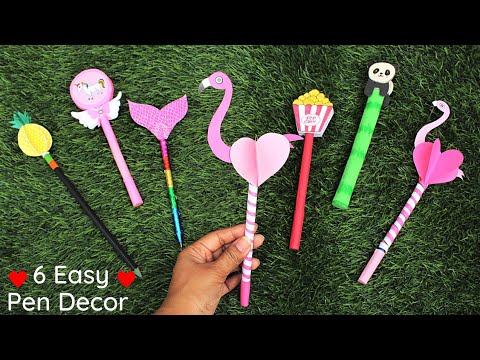 6 DIY Amazing & Cute Pencil Toppers| Easy Pen & Pencil Decoration Ideas| Back to School Supplies
