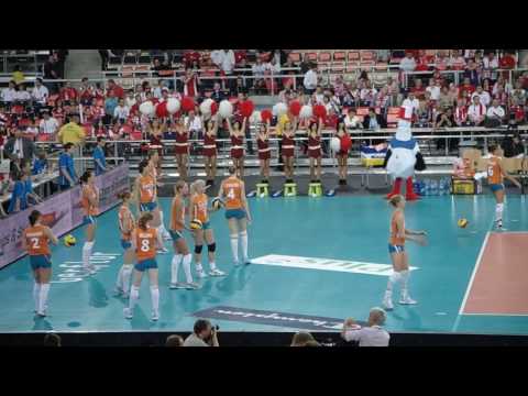 ECH '09 - Manon Flier warming up service - Poland x Holland - Lodz, Poland