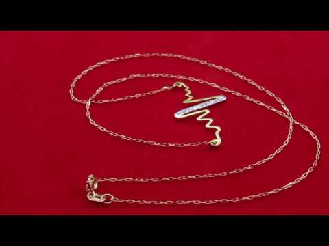 TELEIOS LUXE 18K GOLD 0.06CT DIAMONDS LIFE SIGN NECKLACE - TL0000040