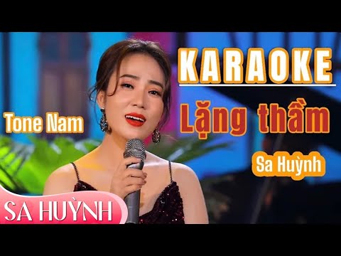 KARAOKE Lặng Thầm — Tone NAM | Sa Huỳnh