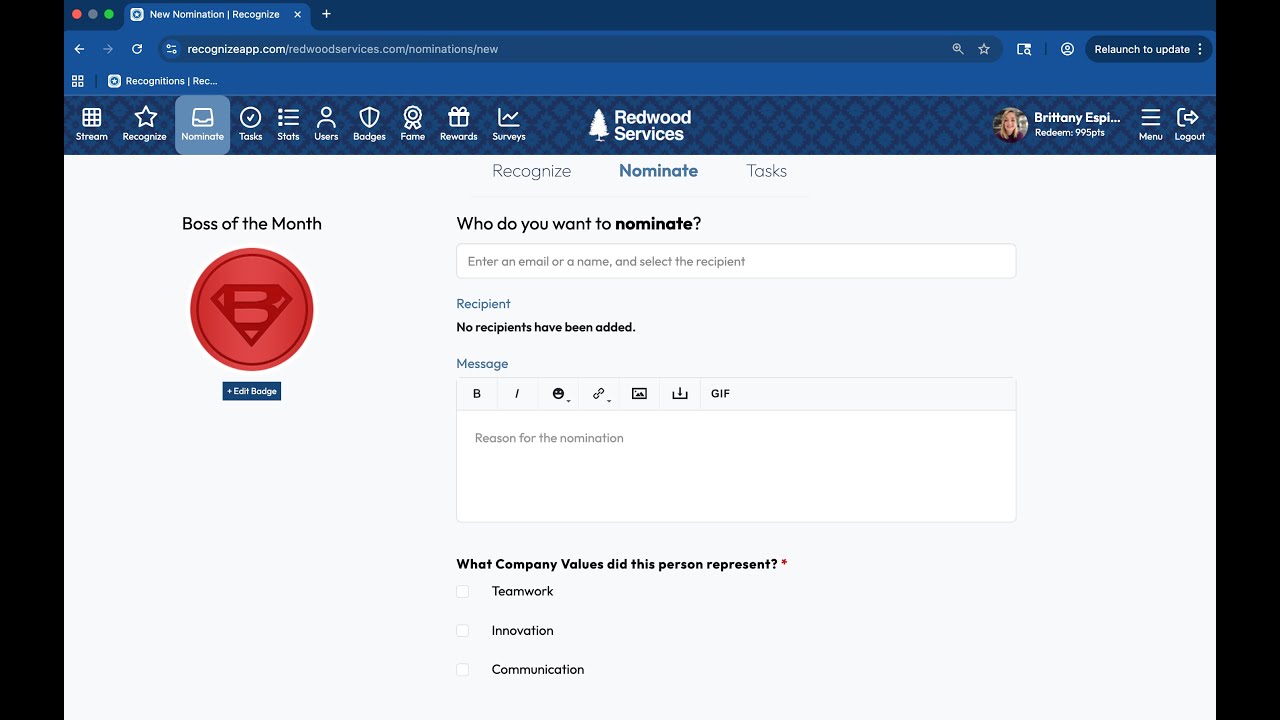 How to set up Badge Questions for your Recognition and Nomination Badges