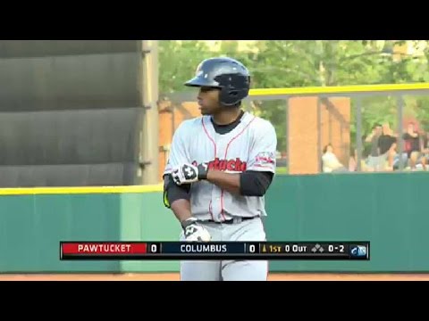 Jackie Bradley Jr singles for the PawSox