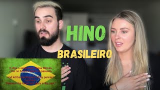 AMERICANA REAGE AO HINO NACIONAL BRASILEIRO / CASAL INTERNACIONAL 🇺🇸🇧🇷