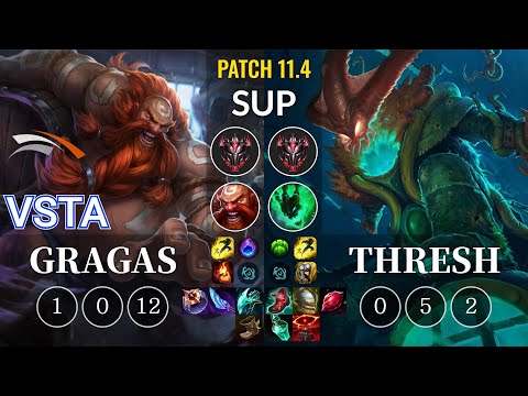 HLE Vsta Gragas vs Thresh Sup - KR Patch 11.4