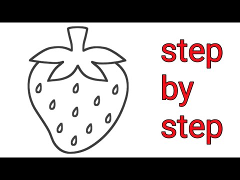 Drawing strawberries very easy | strawberry drawing for beginners