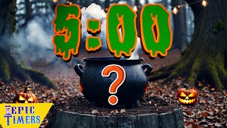 5 Minute Halloween Timer with music and Witches Cauldron