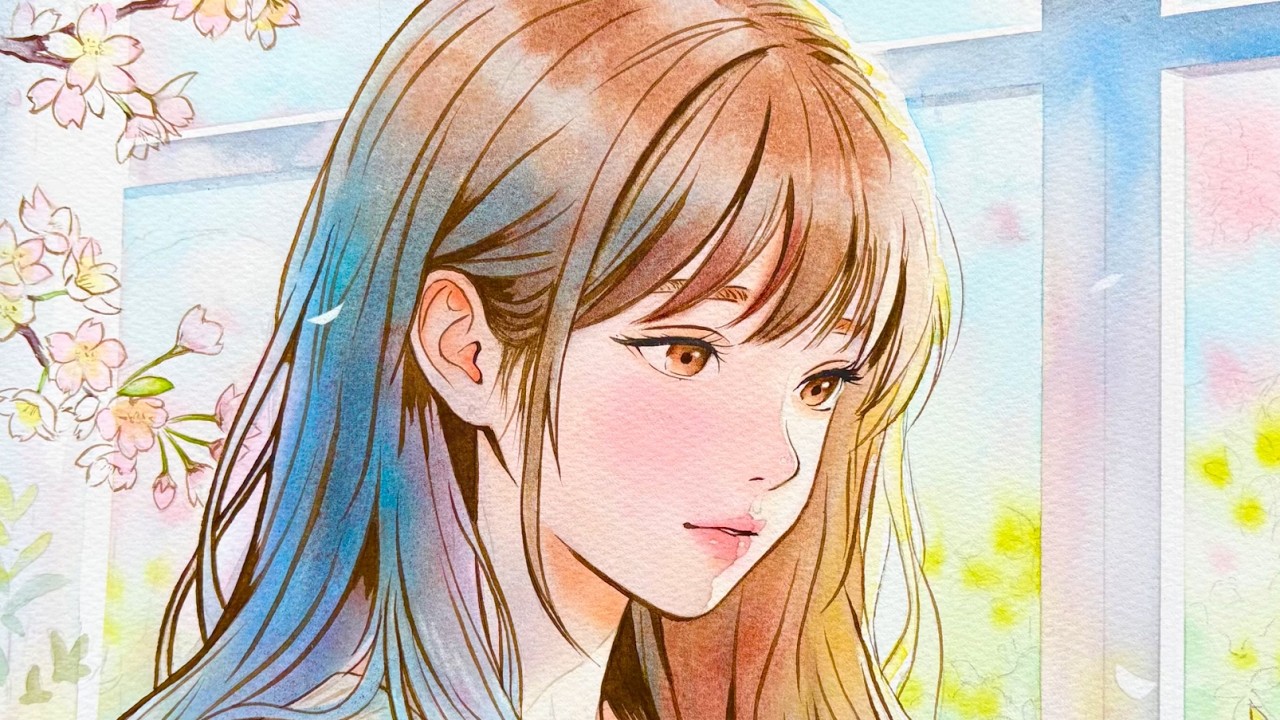 【透明水彩】神筆かもラファエル細筆 【アナログイラスト】ふんわり塗って最後に決める透明水彩メイキング