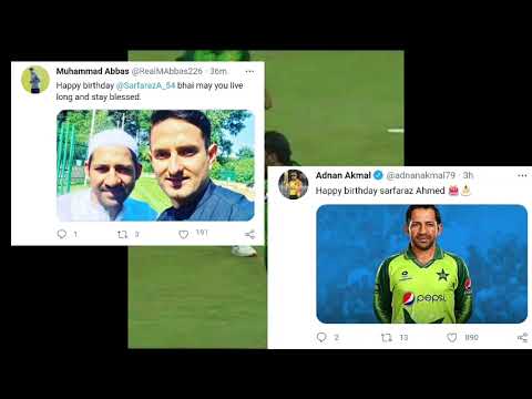 Happy birthday wishes for Sarfraz Ahmad by legendary cricketers