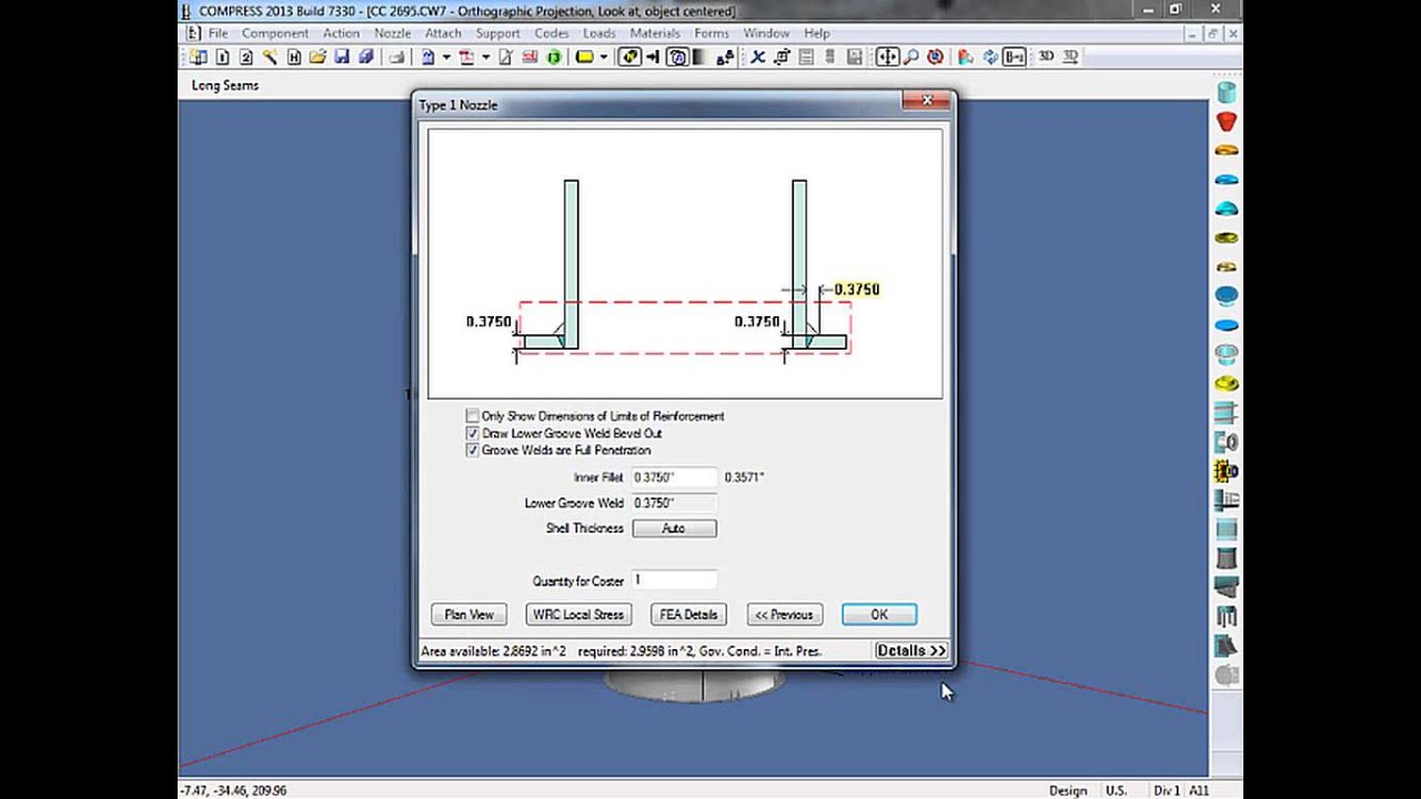 Economical Nozzle Design Using Code Case 2695