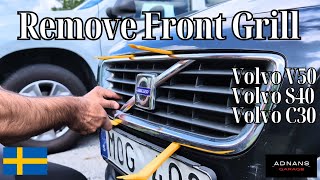 How to Remove/Change Volvo S40/V50/C30 2008-2012  front bumper Grill without removing Bumper