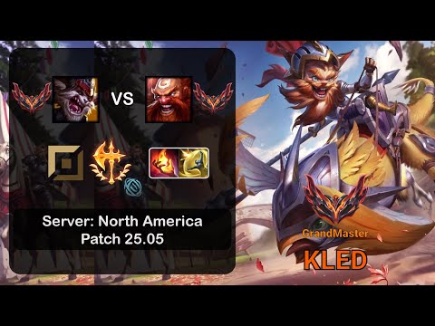 Kled Top vs Gragas - NA GrandMaster - Patch 25.05