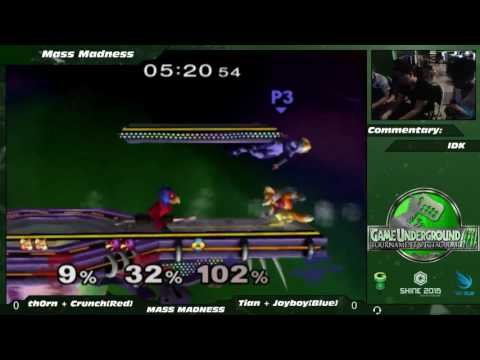 Mass Madness 10 SSBM - th0rn/Crunch (Red) vs. Tian/Joyboy (Blue) - Melee Doubles WSF