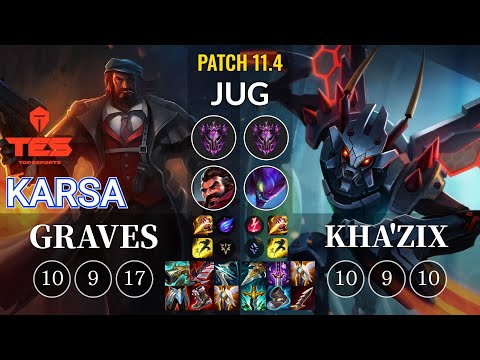 TES Karsa Graves vs Kha'Zix Jungle - KR Patch 11.4